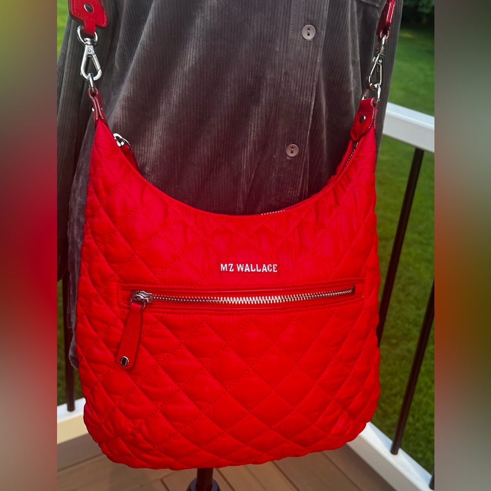 🔥MZ Wallace 🔥Unique Red Quilted Crossbody Bag